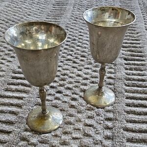 Two Vintage Metal Goblets